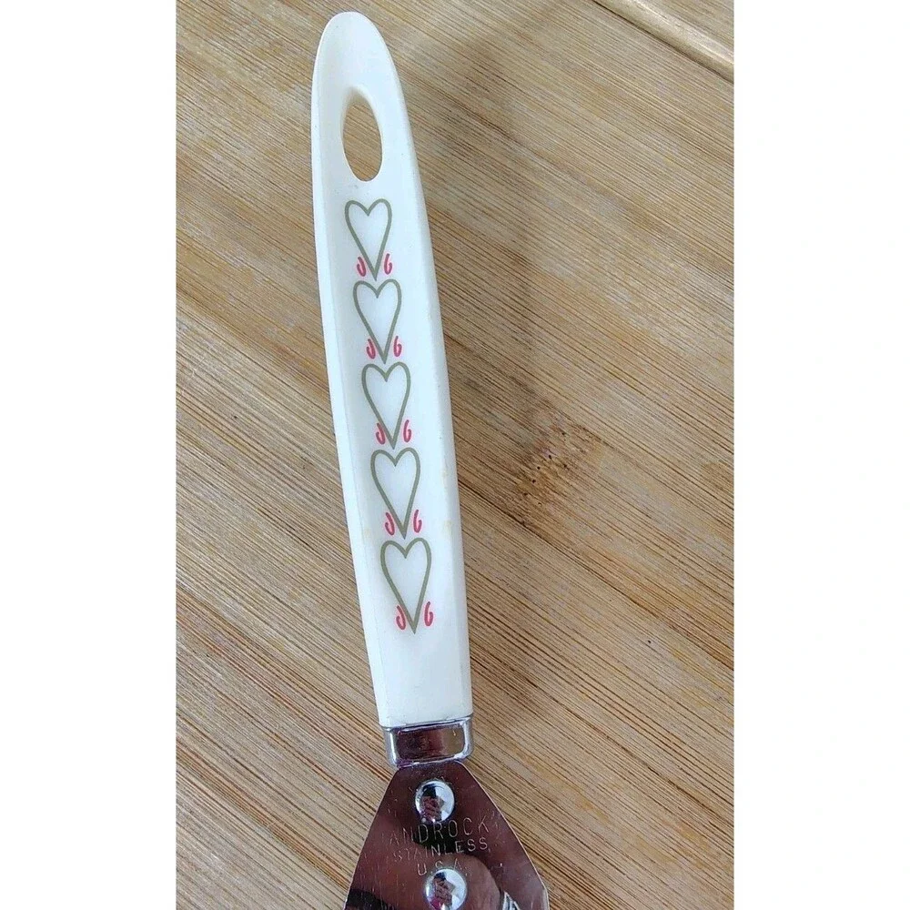 Vintage Androck stainless steel Frosting Spreader White With Hearts
